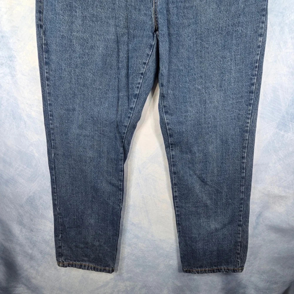 Adventuridge Mens Flannel Lined Jeans 38x32 Medium Wash Blue Denim Plaid Lining